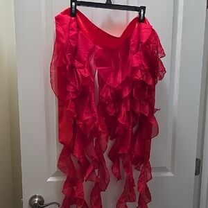 Elegant Red Ruffle Skirt